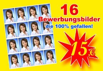 16 Bewerbungsbilder, die 100 gefallen. Nur 15 Euro!