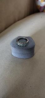-- Edelstahl Blau Topas Ring -- Größe 19