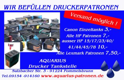 Wir befüllen ihre leeren Druckerpatronen Versand möglich! Lexmark,Canon,HP,Epson
