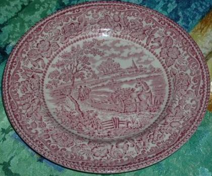 3 Frühstücksteller Ironstone Tabelware red