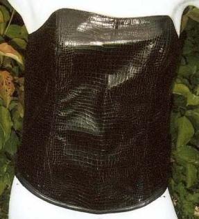 Korsage, Bekleidungsleder, schwarz Gr.38/40