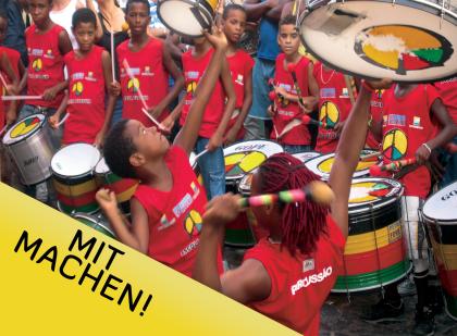 Trommeln in Kreuzberg, Samba Reggae, Samba Funk u. Reggaeton