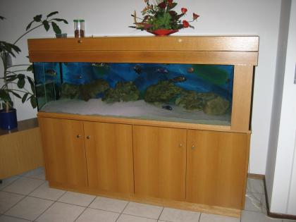 Aquarium mit Abdeckung und Unterschrank
