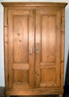 2-türiger Gründerzeit-Wäscheschrank-Kiefer