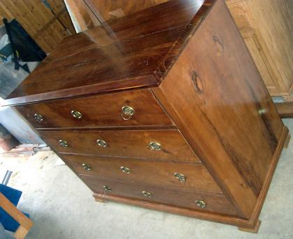 Biedermeier-Schreibkommode-Nußbaum - TOP!!!