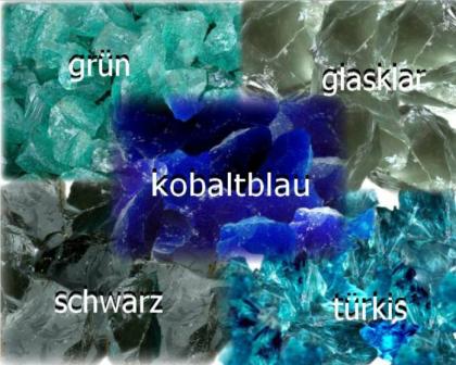 Glassteine, Glasbrocken zur Gartengestaltung