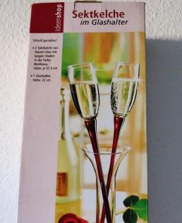 Geschirr: Sektkelche im Glashalter 3-tlg. EUR 12, -