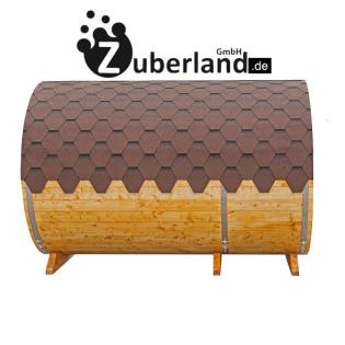 3m Fichten Sauna mit Vorraum 2, 2m Durchmesser und Holzofen, Sauna-Fass, Saunafa