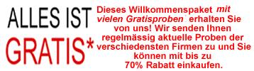 Gratisproben, Gutscheine und Rabatte bis zu 70 %