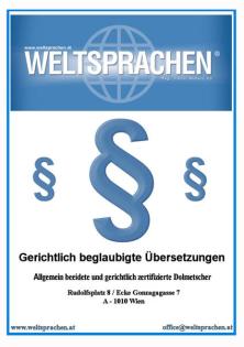 Beglaubigte Übersetzungen Wien - ALLE SPRACHEN - WELTSPRACHEN