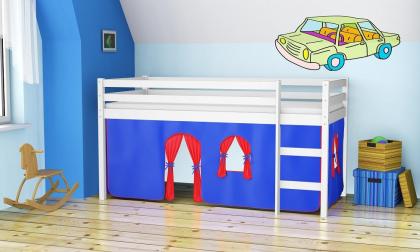 Kinderbett Jugendbett Kiefer Hochbett Etagenbett mit Vorhang Kinderbett Bett Gar
