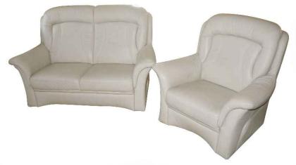 Ledercouch und Sessel
