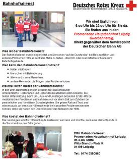 Hauptbahnhofsdienst Leipzig DRK Bahnhofsdienst 