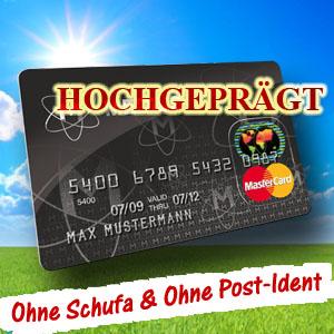 HOCHGEPRÄGTE Mastercard Kreditkarte OHNE SCHUFA aus Deutschland 