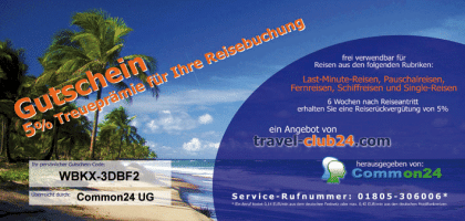 30 Reisegutscheine für 2-4 Personen nach Ägypten, Türkei, Spanien, Griechenland,
