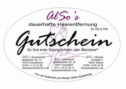 Dauerhafte Haarentfernung professionell & günstig bei ALSO s D dorf,Langenfeld,P