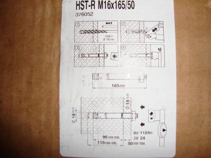 Hilti 12x HST-R M16x165/50 Durchsteckanker Karton Neu