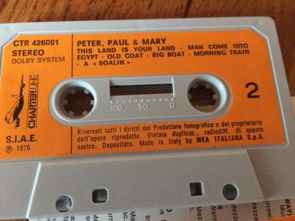 MUSIKKASSETTE, MC: 1976, PETER, PAUL & MARY, this land is your land + puff the m