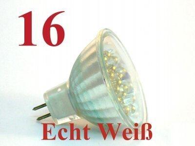 16 LED Strahler MR11 Echt Weiss