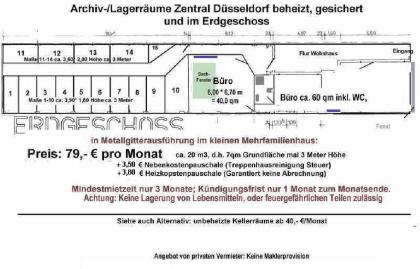 Düsseldorf-Zentrum Lagerräume in stabiler Stahlausführung ab 40,- €