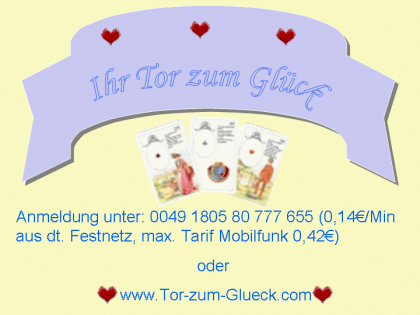 Ihr ˝Tor-zum-Glueck.com˝  Kartenleger Hellseher Magier uva. 10€ Gratis