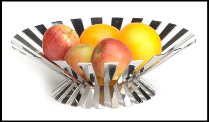 Design Obstschale aus Edelstahl, Fruchtschale