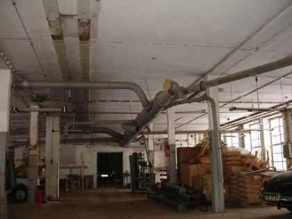 Holzspäne Absaugung / Absauganlage mit 80m Rohrleitungen