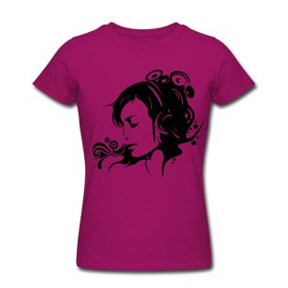 T-Shirt, neu, Kurzarm, dunkles pink mit Motiv.