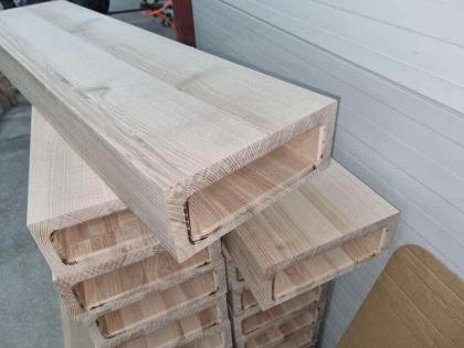 FREITRAGENDE SCHWIMMENDE MASSIVHOLZTREPPEN ESCHENHOLZ 100x28x12cm