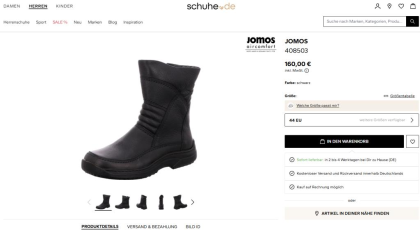 Stiefel Herren Jomos air comfort Warmfutter Echtes Lammfell Neu
