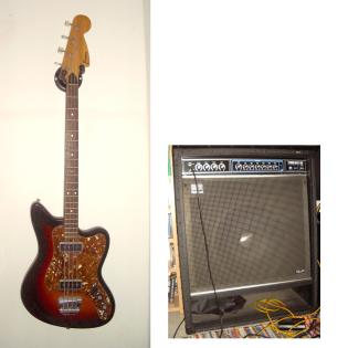 Framus E-Bass und ROLAND Studio-Bass 100