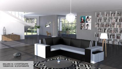 Sofa Couch Ecksofa Eckcouch Schlaffunktion Bettkasten - ISOLA