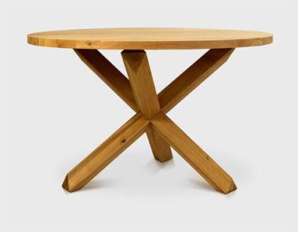 COLIN EICHENTISCH COUCHTISCH RUNDE TISCHPLATTE LACKIERT MASSIVHOLZ 120x120x75cm 