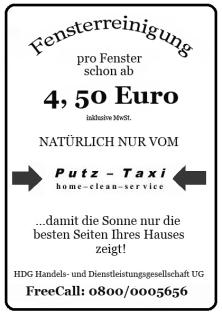 Fenster- und Treppenhausreinigung vom Putz-Taxi