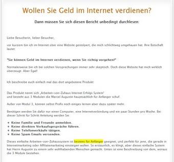 Einfaches Arbeiten-von-Zuhause.System ideal für Anfänger