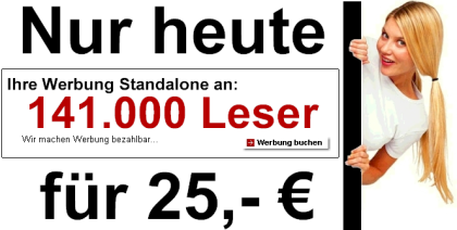 Standalone Werbung an 141.000 Leser nfür 25 Euro