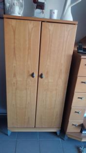 SCHRANKWAND MASSIV HOLZ 3TEILIG