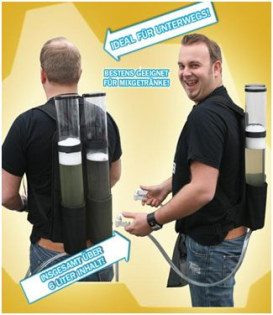 Partyknallaer! Bierrucksack getränkerucksack 2 x 3 ltr.