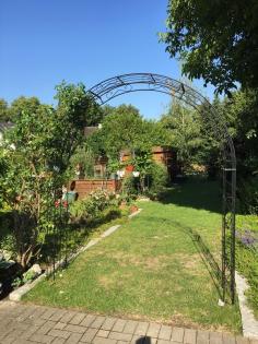 Massiv Rosenbogen PARIS Lilie-Spitze oder Rund Pergola Metall Rosenbögen Torboge