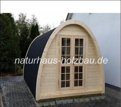 Sauna Pod, massives Naturhaus Saunapod in 46 mm und 58 mm Wandstärke, massive Sa