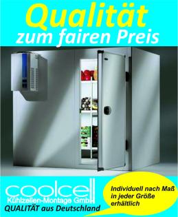 Kühlhaus Kühlzelle Kühlraumtür Kühlaggregat der Fa. Coolcell GmbH