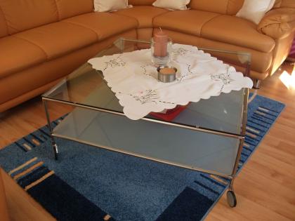 Couchtisch aus Glas, quadratisch
