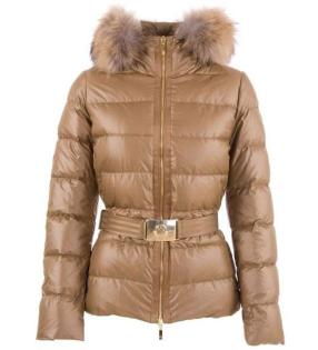 Moncler Angers Gold Daunenjacke Damen Wintermantel Jacke