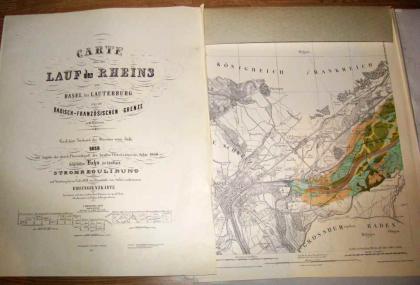 CARTE über den LAUF des RHEINS