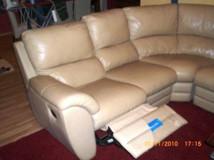 Leder Couch Beige