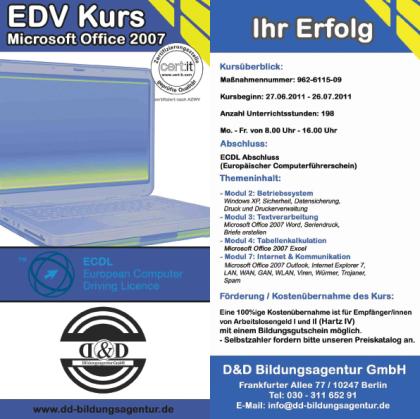 EDV Kurs Office2021 mit ECDL Prüfung 