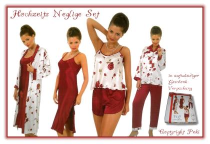 Hochzeits Neglige  8-teiliges Komplett-Set Top