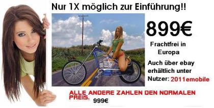 Ebike, Elektrofahrad ,Pedelec ,Chopper ,Cruiser,Beachcruiser