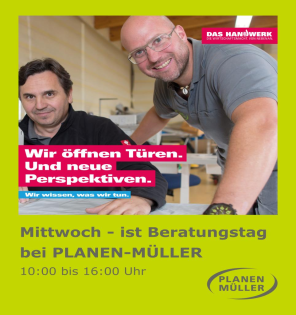 Jeden Mittwoch - Beratungstag bei PLANEN-MÜLLER GmbH!