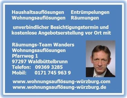 Wohnungsauflösung Haushaltsauflösung Entrümpelung Würzburg und Umgebung